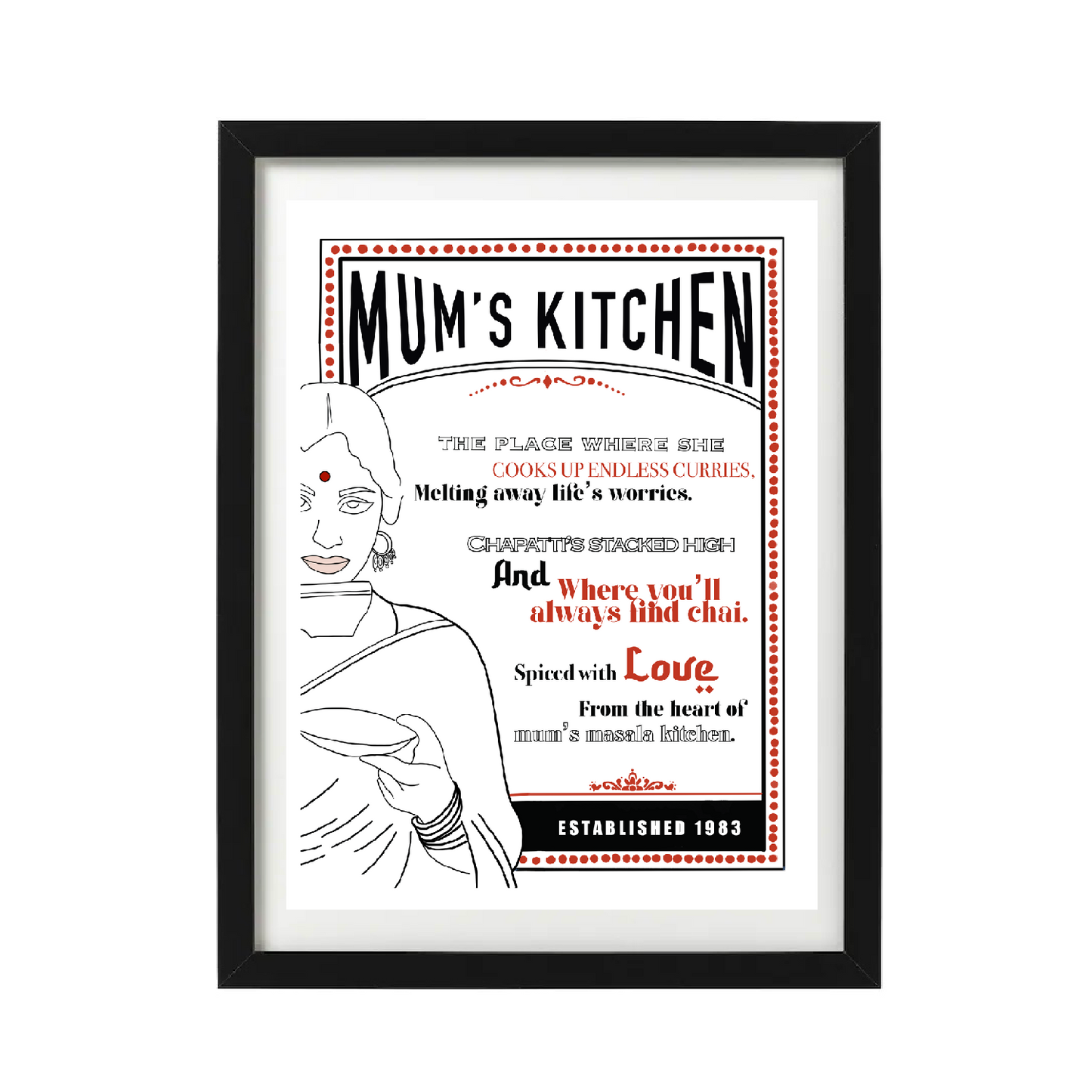 Mums Kitchen Print and Poster