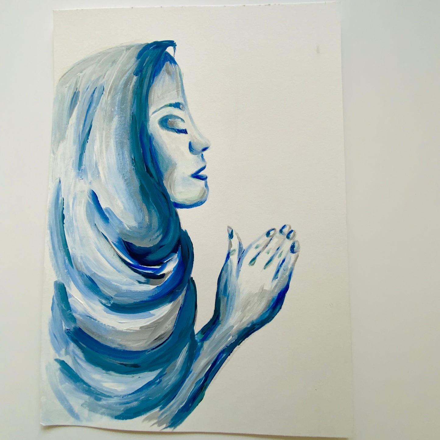 Praying Hands Painted Original Art