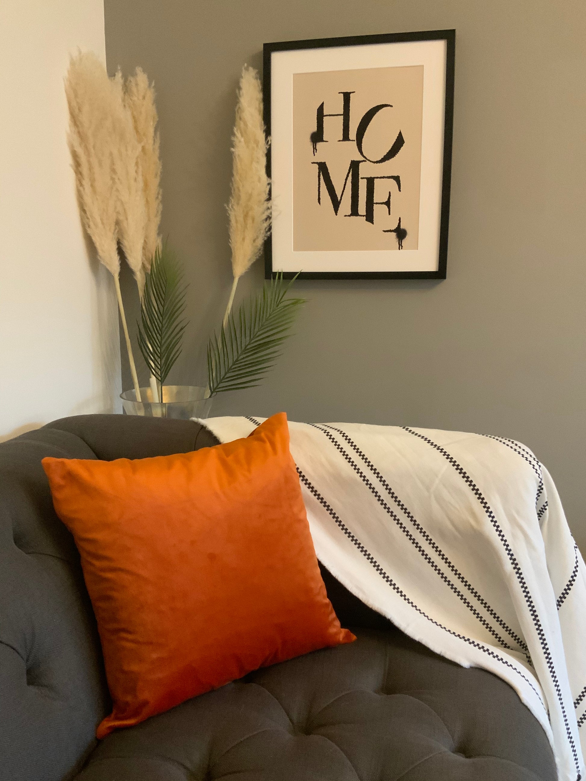 This vibrant Rust/deep orange velvet cushion adds a touch of colour to any room. The pillow can be displayed as a stand alone cushion or combined with other cushion  in our range such as ‘Cream Faux Fur’ cushion or the ‘Tufted Geo Pattern’ cushion. Please note, colour can vary slightly from image dependent on lighting.   The pillow is 45cm x 45cm, with a hidden zipper design. Our wash recommended action is dry clean only. 